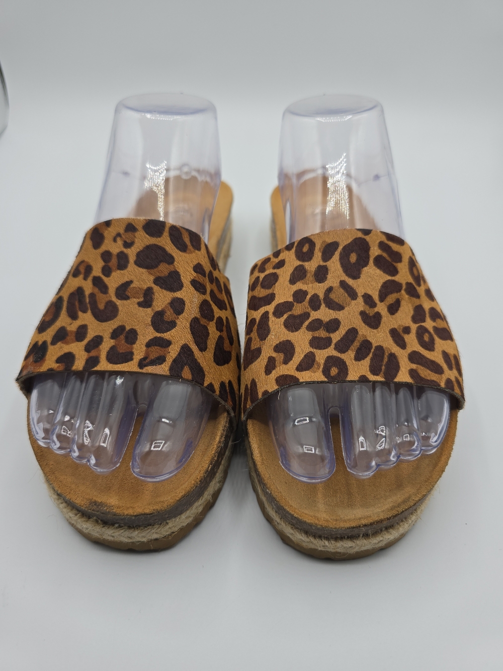 Women’s Yokono Calf Hair Leopard Slide Low Platform Sandals Sz 9 Vacation Casual